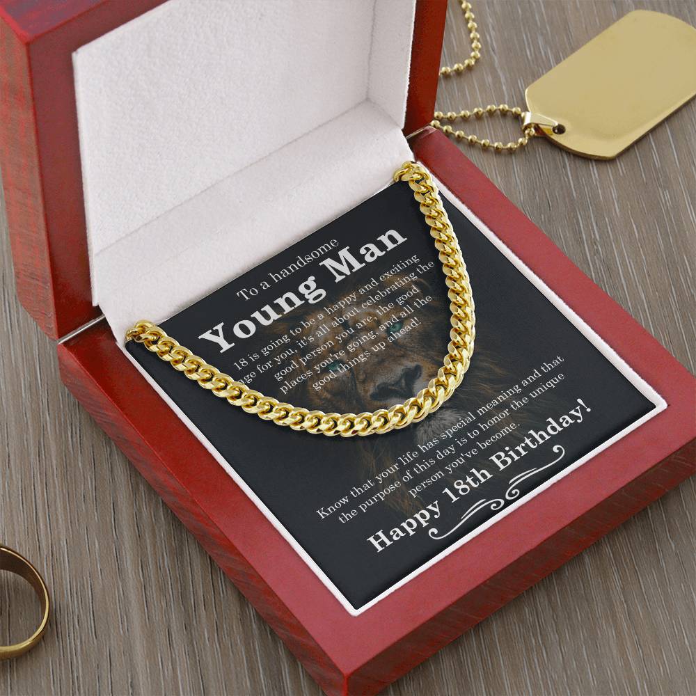 18Th Birthday Gift For Boys Gift For Eighteen Year Old Son Birthday 18Th Grandson Cuban Link Chain
