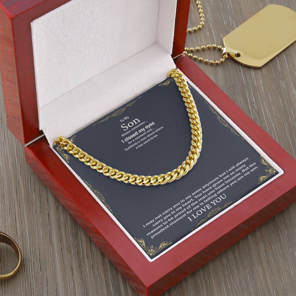 To My Son Cuban Link Chain
