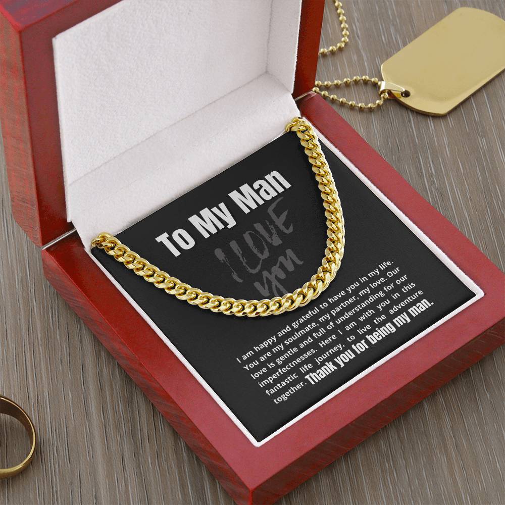 To My Man - Our Life Journey Together - Unique Necklace Gift Cuban Link Chain