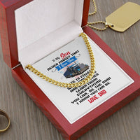 Never Forget I Love You Cuban Link Chain Necklace Gift For Son