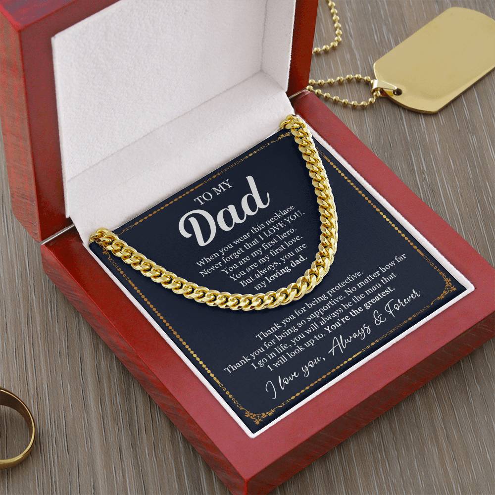 Father's Day Gift From Dad To My Dad Cuban Chain Necklace Dad Birthday Gift From Daughter Cuban Link Chain