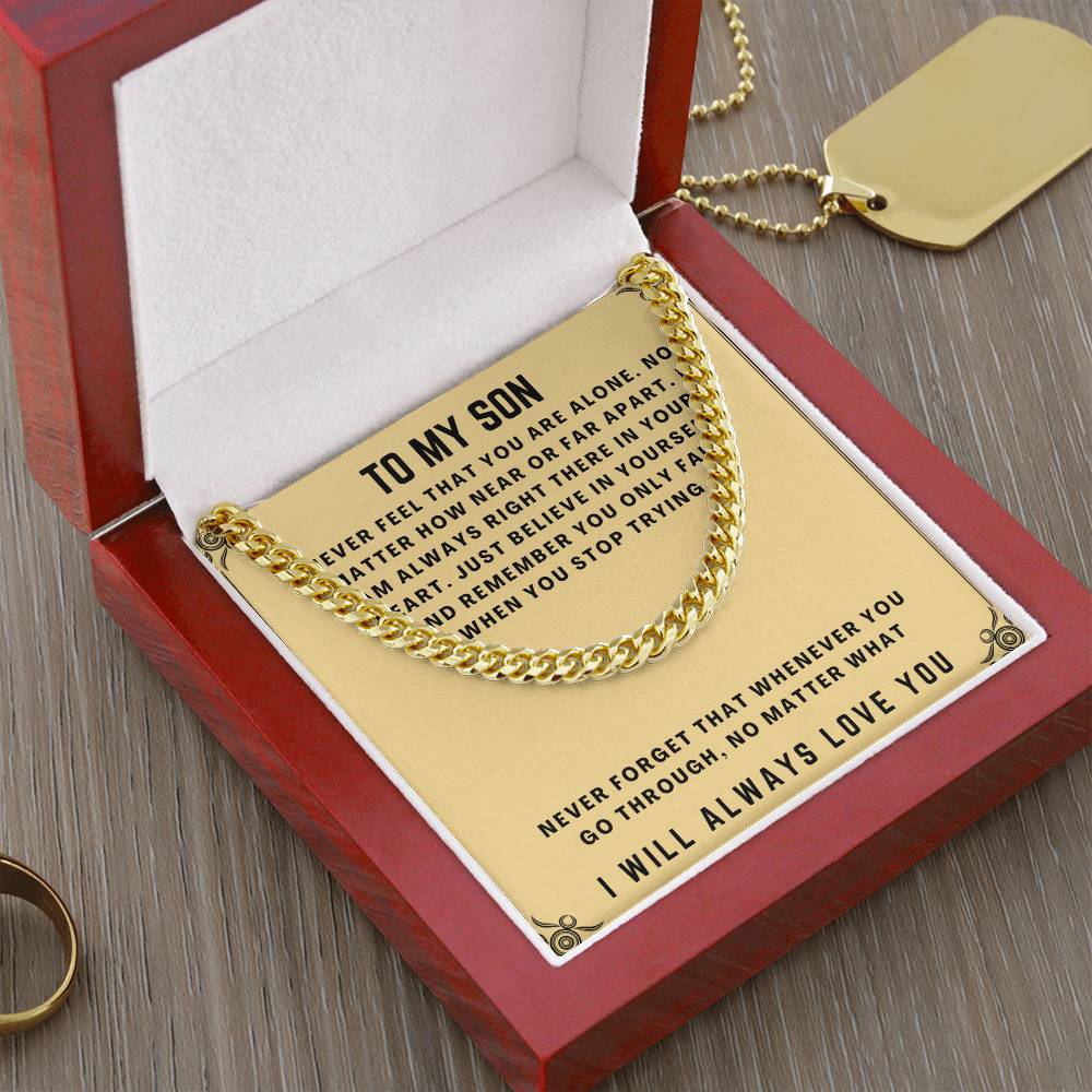 To My Son - Cuban Chain Necklace Cuban Link Chain