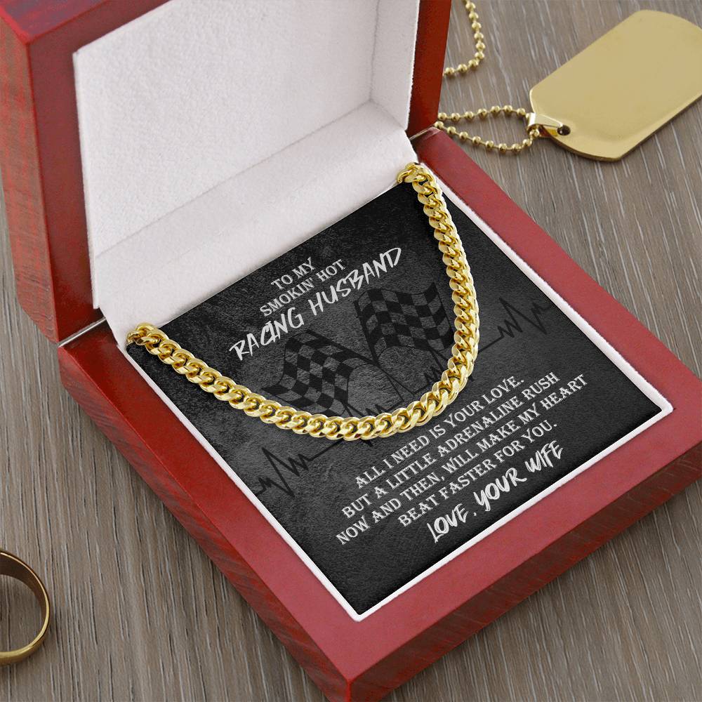 Racing Heavy Durable Cuban Chain Mens Necklace Cuban Link Chain