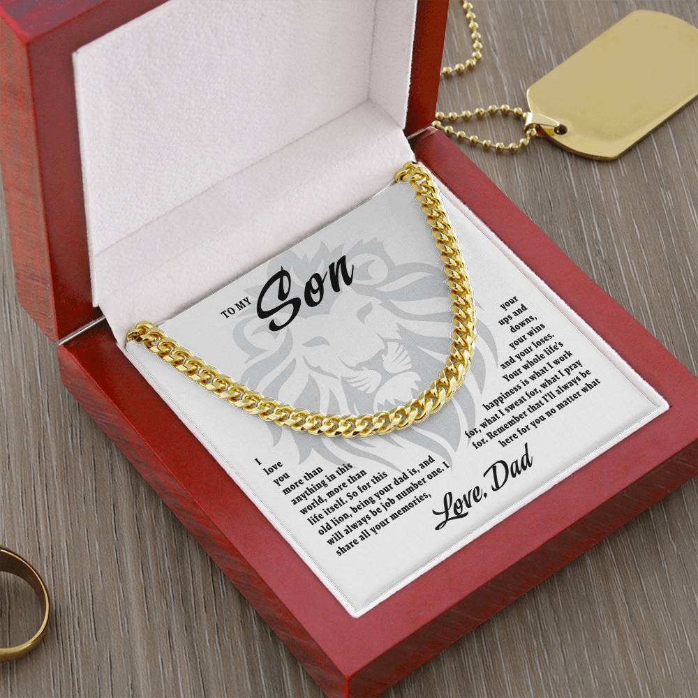 To My Son - Love Dad Cuban Link Chain