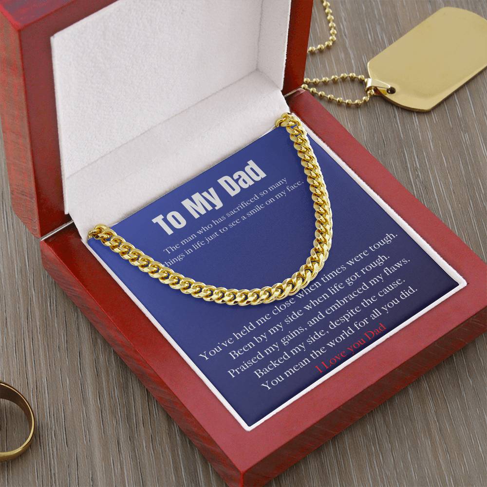 To My Dad Cuban Link Chain