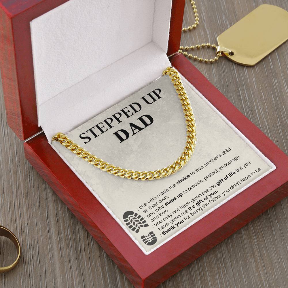 Step Dad Cuban Chain Necklace Gift For Stepdad Fathers Day Gift Step Dad Birthday Gift Cuban Link Chain