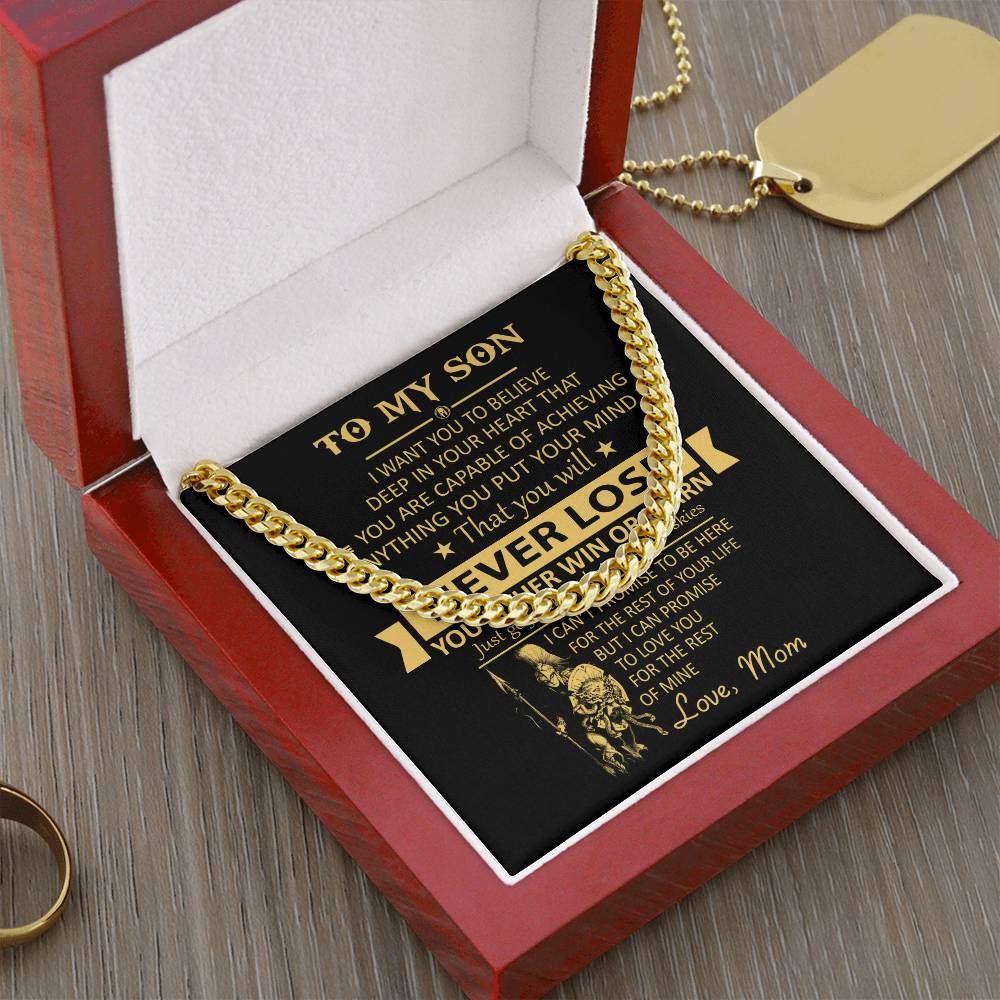 You'll Never Lose Gift For Son Cuban Link Chain Necklace
