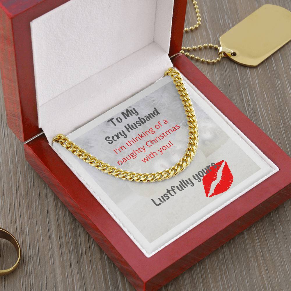 Thinking Of A Naughty Christmas Sexy Cuban Link Chain Necklace For Husband