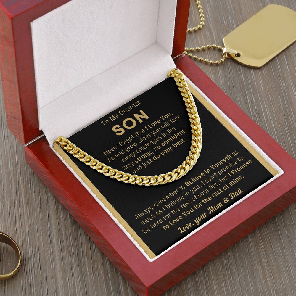 To My Son Just Do Your Best - Cuban Link Chain - Clmd10