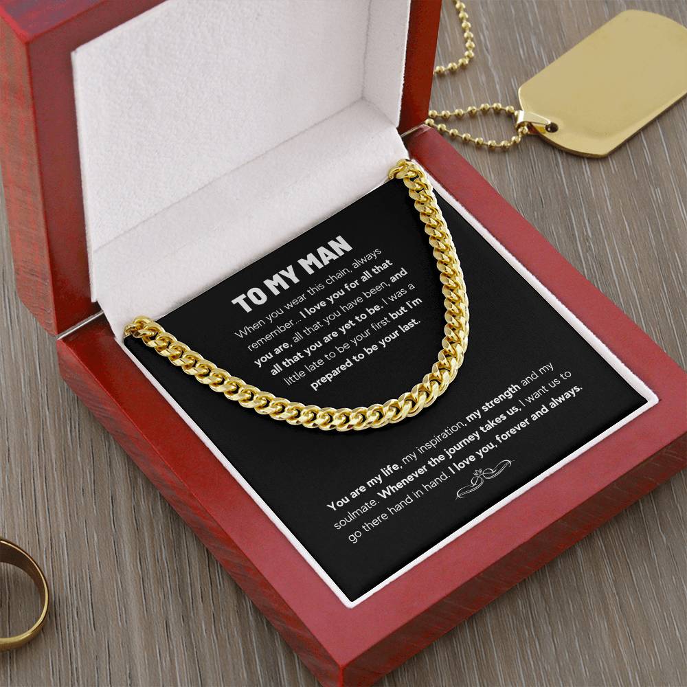 To My Man Chain Gift Set Cuban Link Chain