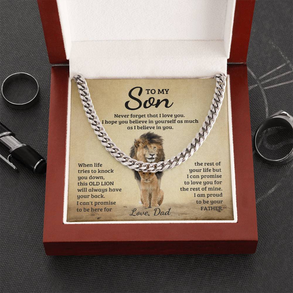 To My Son Necklace Gift For Son Gift From Dad To Son Son's Birthday Son's Graduation Gift Cuban Link Chain