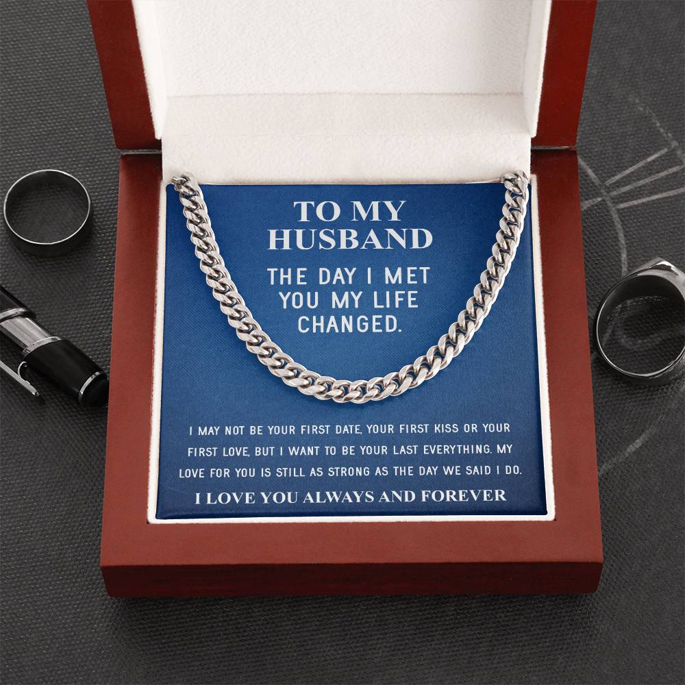 Husband Fathers Day Gift Silver Cuban Link Chain For Men Husband Birthday Gift Anniversary Gift For Husband From Wife