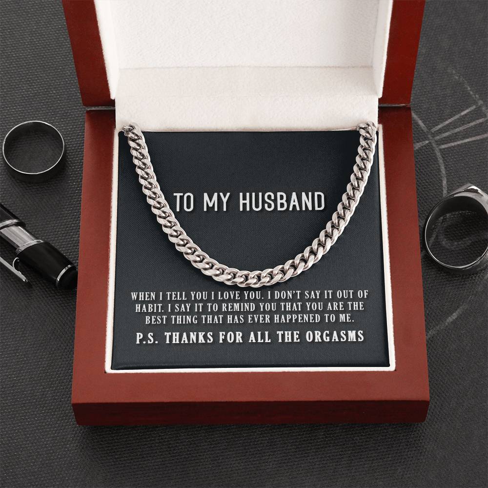To My Husband Cuban Link Chain