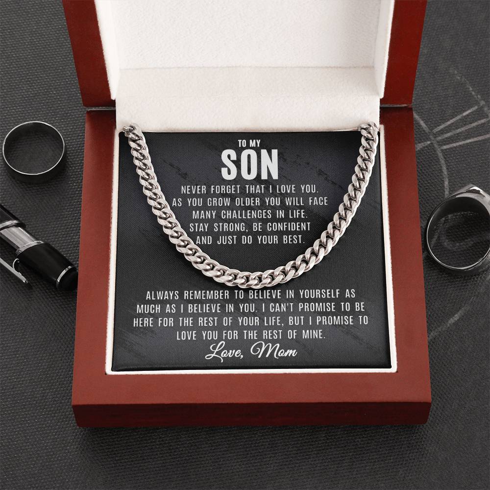 To My Son - Believe In Yourself - Cuban Link Chain Necklace