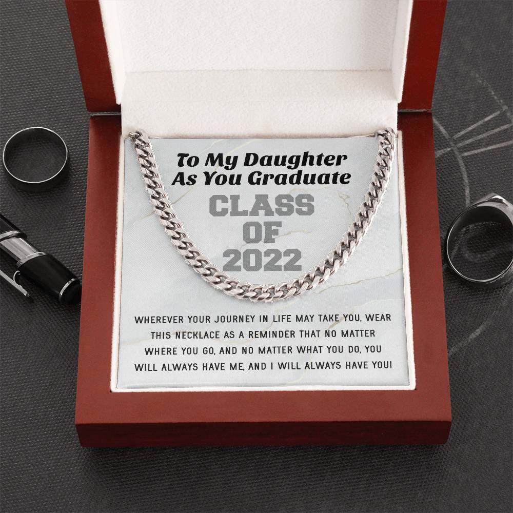 Daughter Graduation Class Of 2022 High School Graduation College Graduation Gift For Daughter Womens Gold Cuban Link C Cuban Link Chain