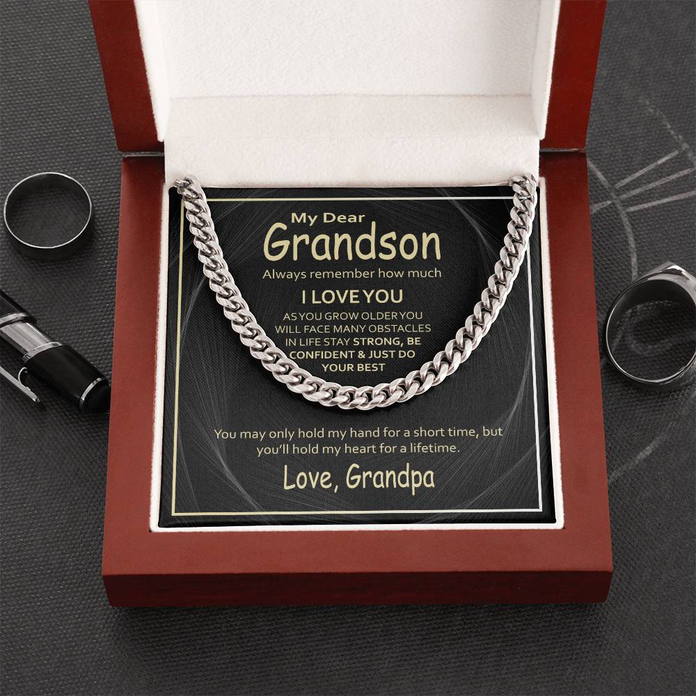 Sentimental Grandson Gifts From Grandpa Grandson Cuban Chain Necklace Grandpa To Grandson Gifts Gifts For Grandson Cuban Link Chain