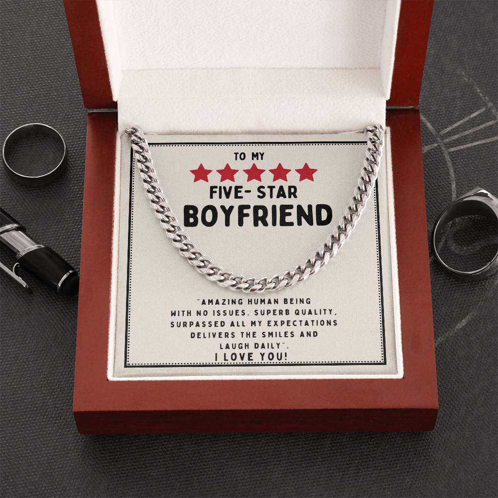To My Five Star Boyfriend Cuban Necklace Cuban Link Chain