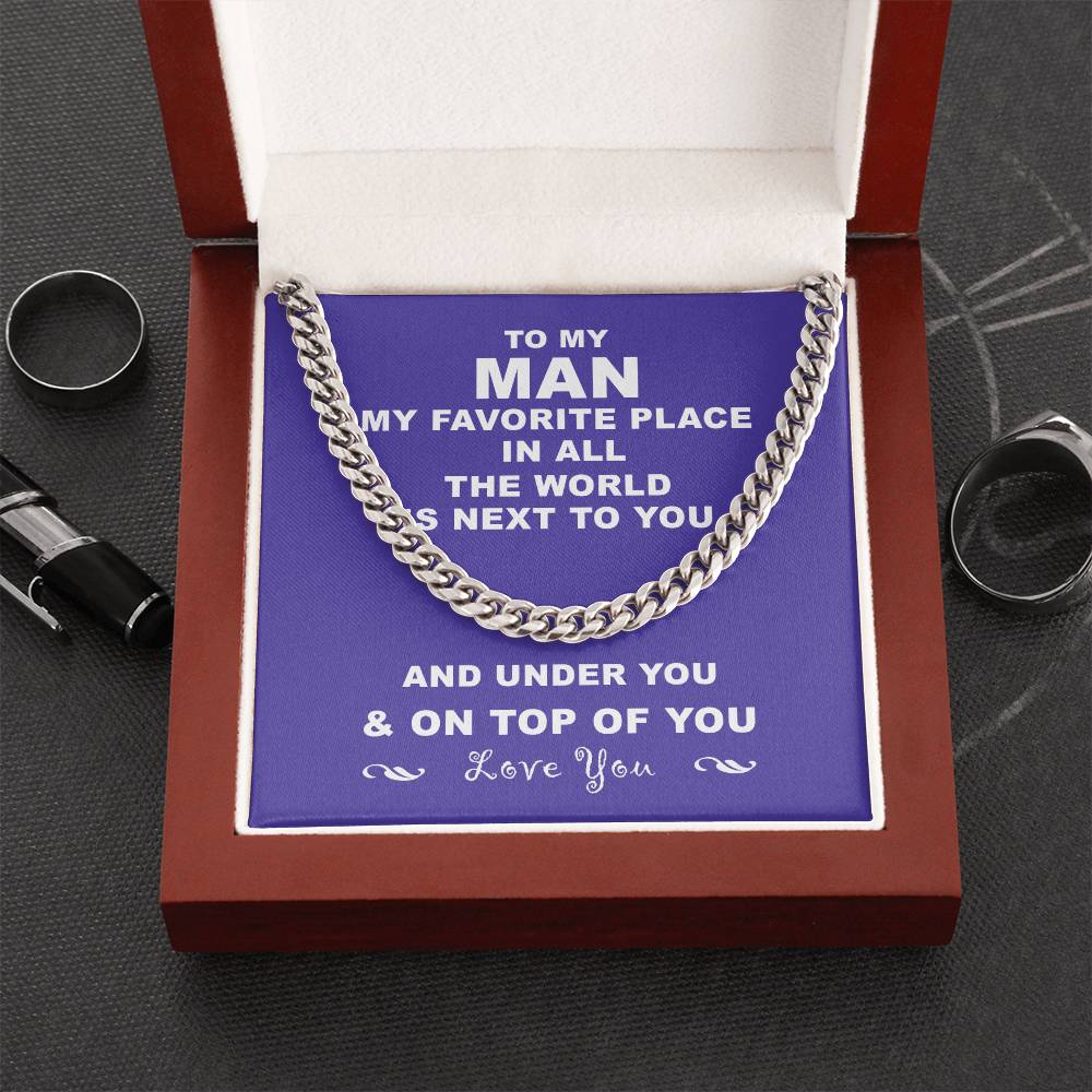 To My Man Cuban Chain Necklace Husband Necklace From Wife Cuban Link Chain