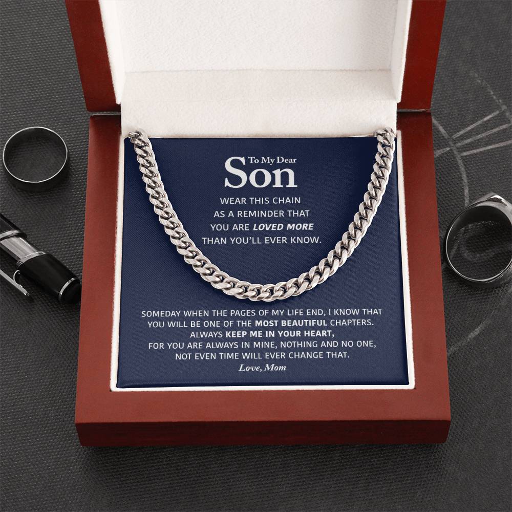 My Dear Son - Keep Me In Your Heart - Cuban Link Chain