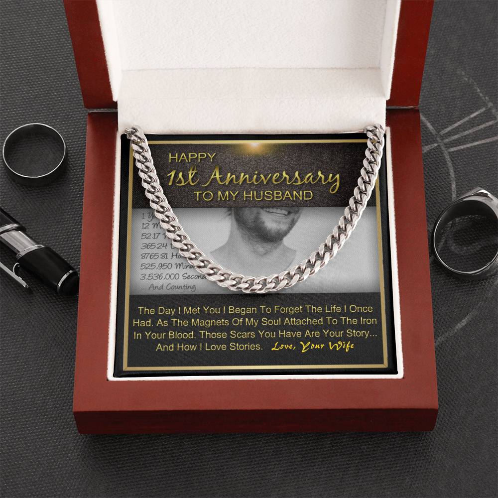 Happy 1St Year Anniversary To My Husband Cuban Link Chain