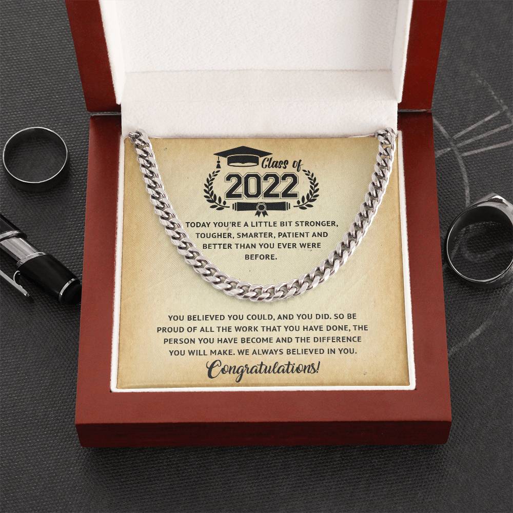 Class Of 2022 Graduation Gift For Him Graduation Necklace For Boy High School College Graduation Gift Cuban Link Chain
