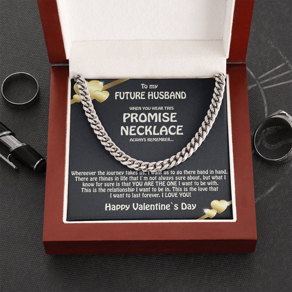 To My Future Husband  Promise Necklace  Solid Cuban Link Chain