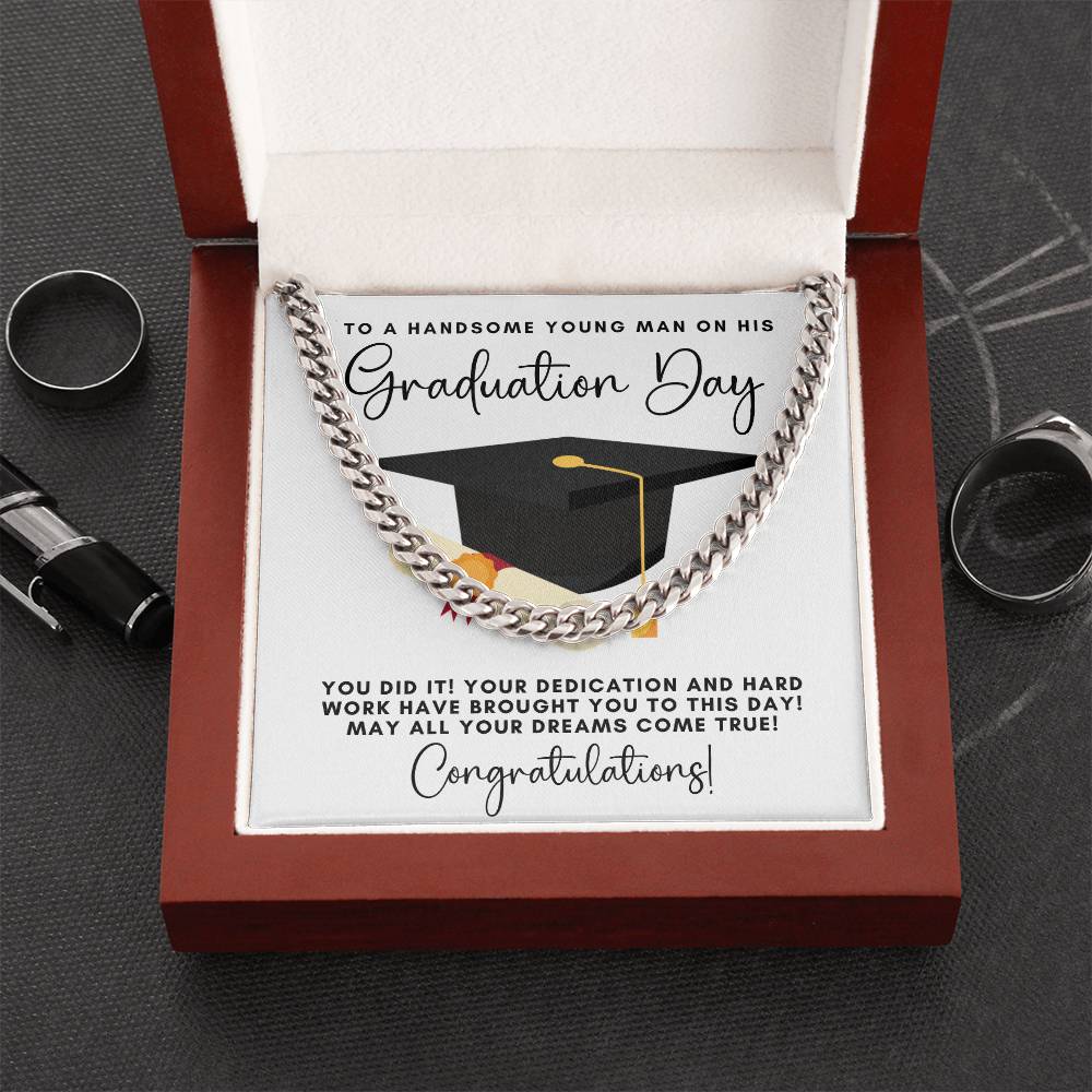 Graduation Gift Necklace  Graduation Gift For Him  College Graduation  High School  Senior Graduation  Class Of 2022 Cuban Link Chain