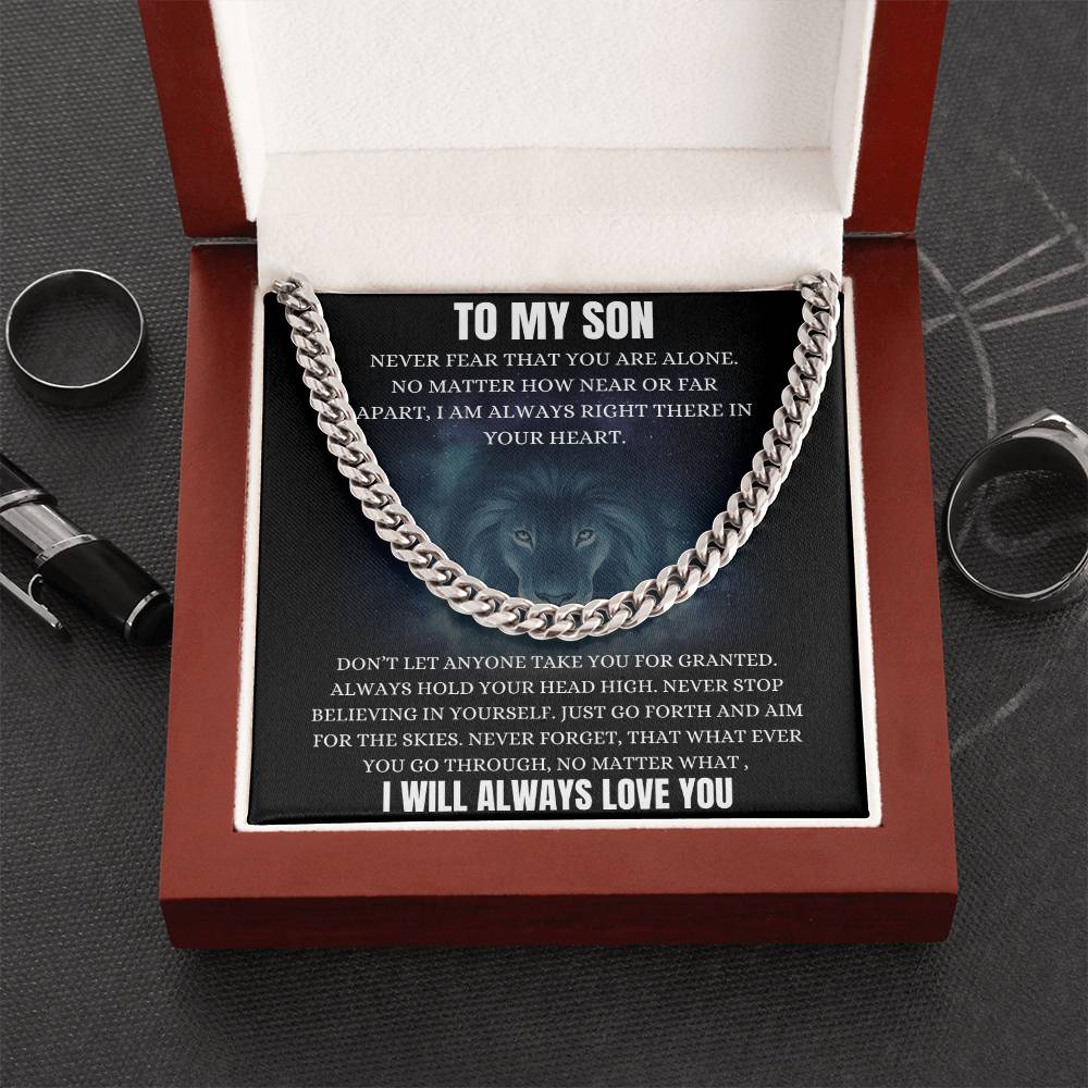To My Son Necklace Christmas Gift For Son From Mom Dad Son Chain Necklace From Dad Teenager Son Gift Cuban Link Chain