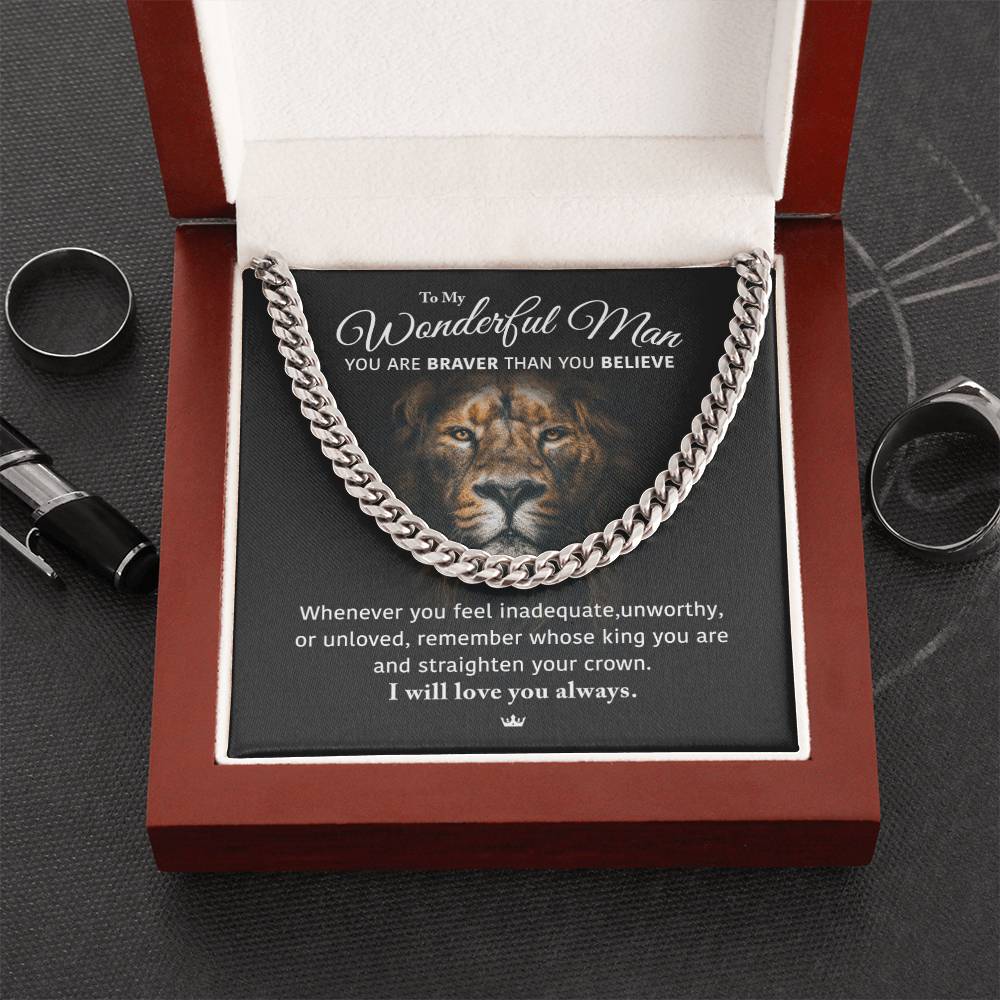 My Wonderful Man - Braver King Cuban Link Chain
