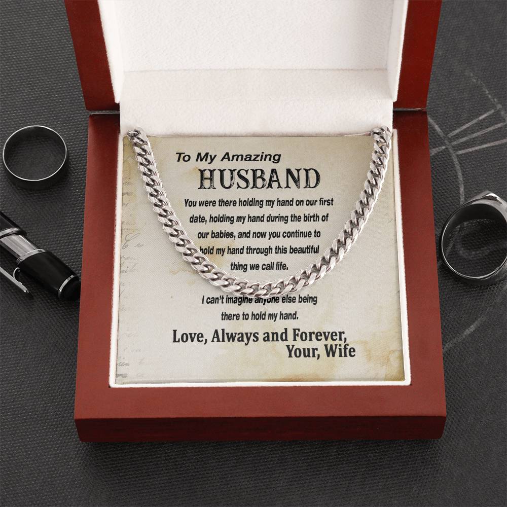 Cuban Link Chain For Husband To My Amazing Husband Necklace From Wife Father's Day Gift For Him Husband Birthday Gift