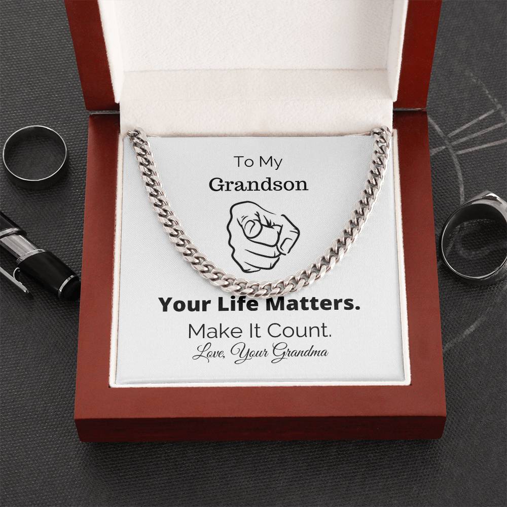 Gift For Grandson You Matter All Lives Matter Police Lives Matter Motivational Quotes Christian Gifts Sentimental Gift Cuban Link Chain