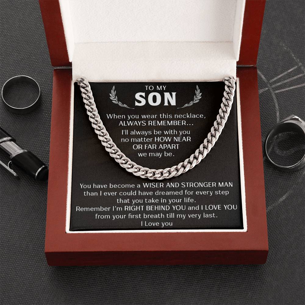 Gift For Son - Stronger Man - Cuban Cuban Link Chain