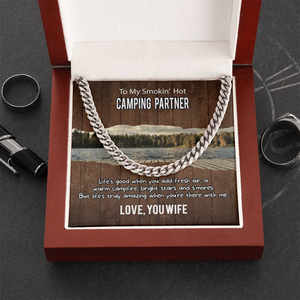 To Husband From Wife Gift Cuban Link Chain For Husband Husband Birthday Gift Father's Day Gift For Husband Camping Par