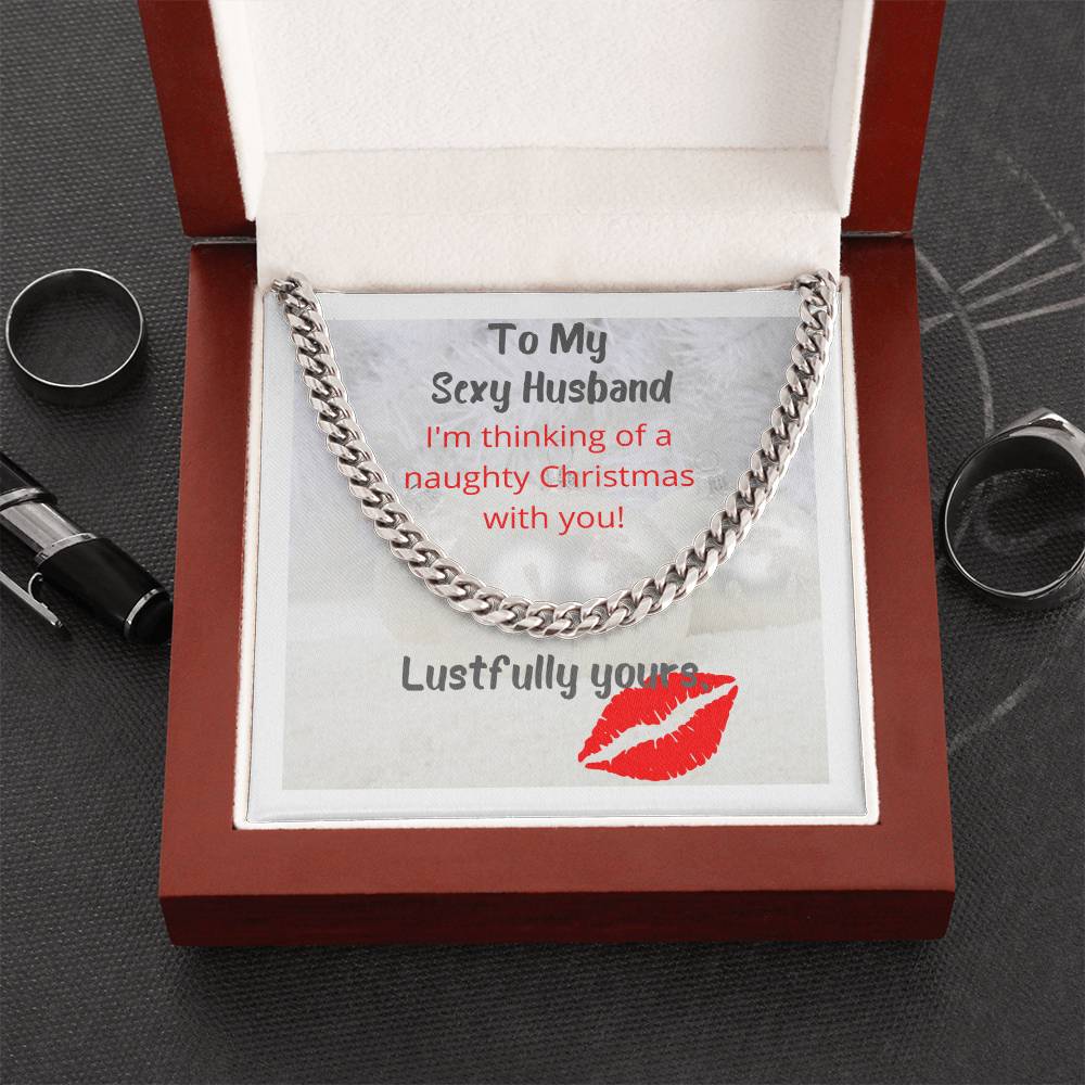 Thinking Of A Naughty Christmas Sexy Cuban Link Chain Necklace For Husband