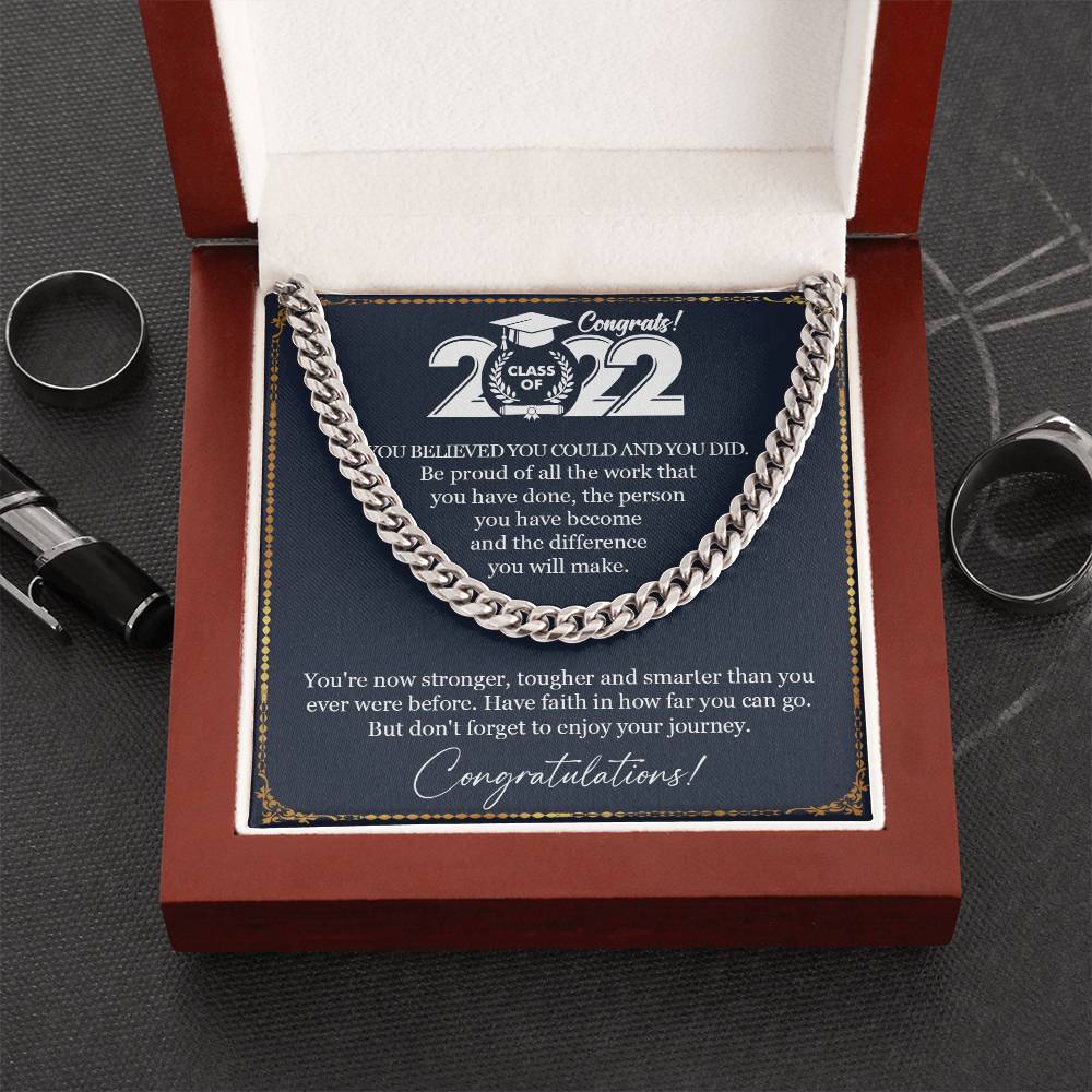 Graduation Gift Necklace Graduation Gift For Him College Graduation Gift For Her High School Senior Graduation Class O Cuban Link Chain