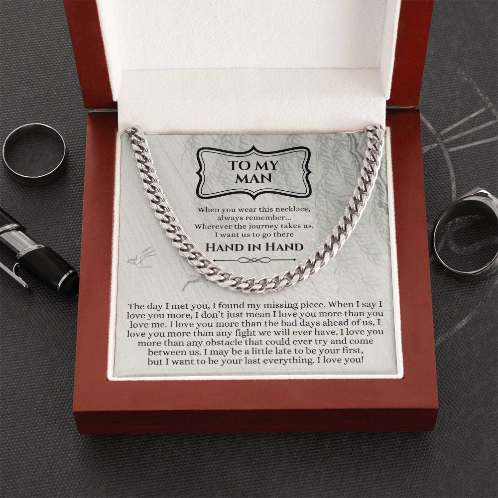 Valentines Day Gift For Him Chain Necklace Gift For Him Promise Necklace Gift To My Man Birthday Gift For Boyfriend An Cuban Link Chain