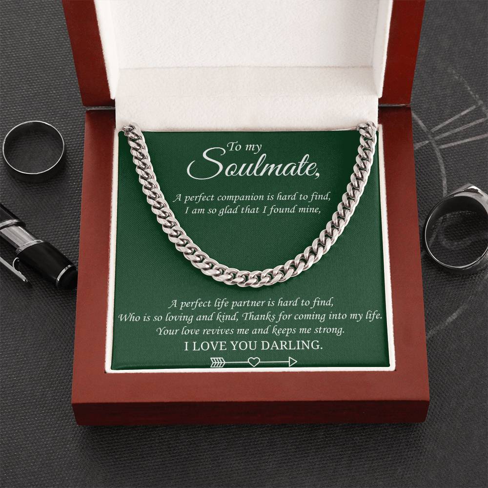 Valentine's Gift Cuban Necklace Gift For Boyfriendsoulmatehusband - Your Love Revives Me And Keeps Me Strong Cuban Link Chain