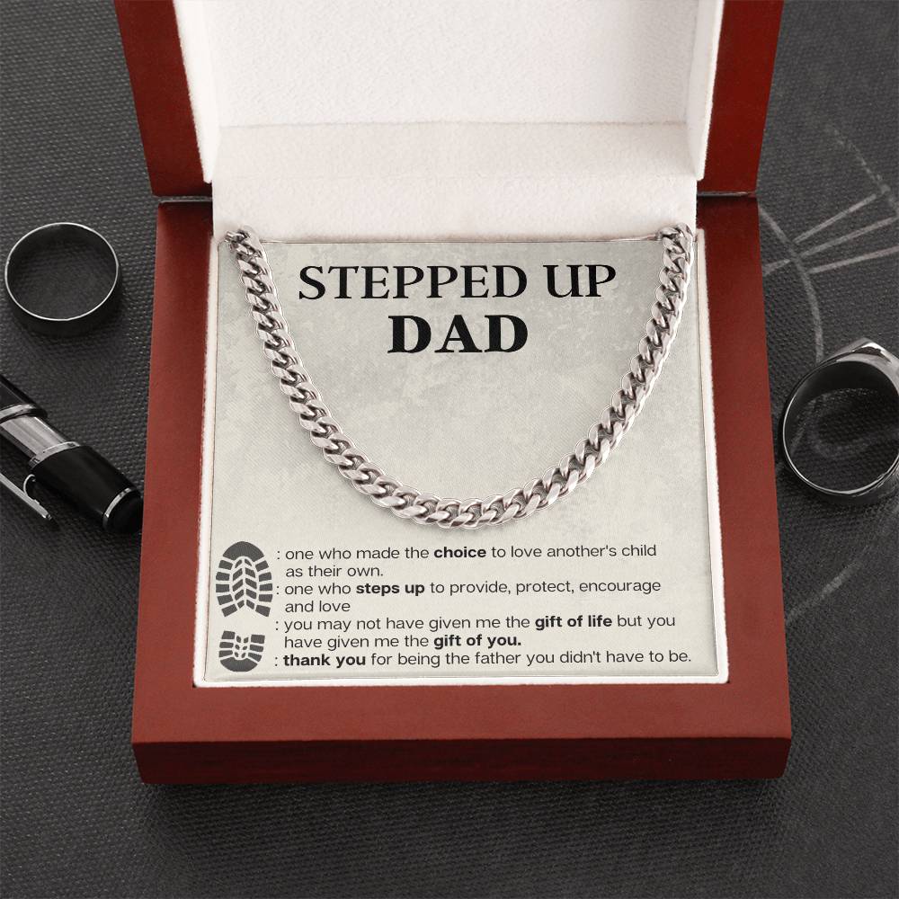 Step Dad Cuban Chain Necklace Gift For Stepdad Fathers Day Gift Step Dad Birthday Gift Cuban Link Chain