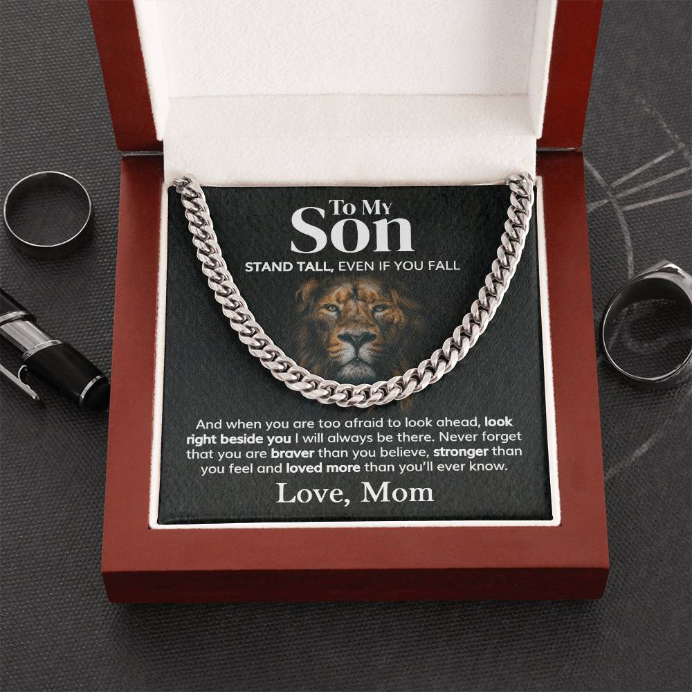 To My Son Chain Necklace Grown Up Son Gift From Mom Son Birthday Graduation Gift Sentimental Gift Cuban Link Chain