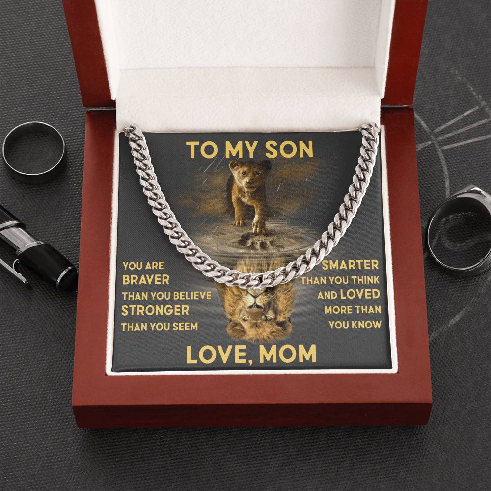 To My Son - Love Mom Cuban Link Chain