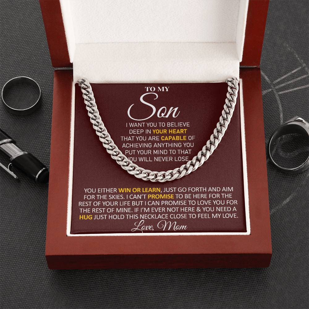 To My Son - Feel My Love From Mom - Cuban Link Chain