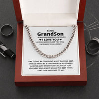 To My Grandson Necklace Christmas Gifts For Grandson Cuban Link Chain Grandson Christmas Grandson Gifts From Grandma A