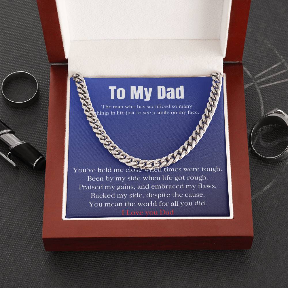 To My Dad Cuban Link Chain