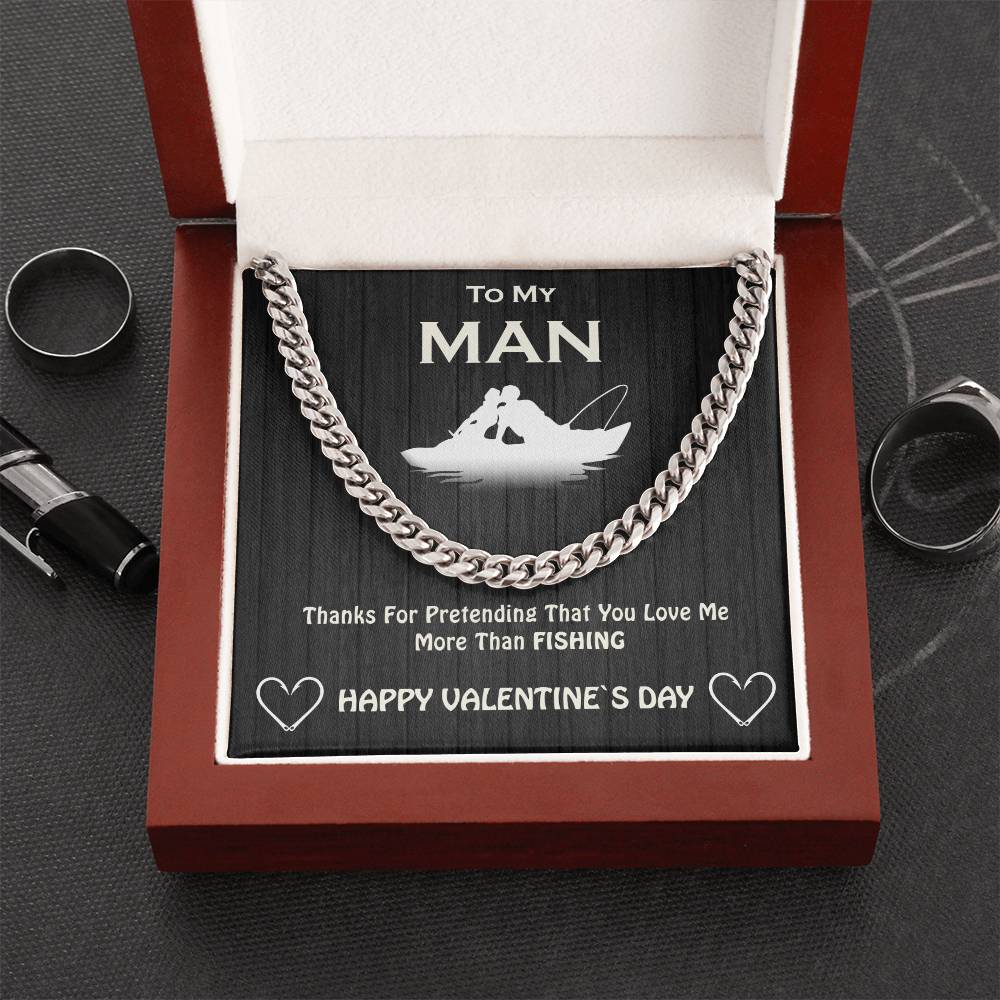 To My Man  Cuban Chain Necklace For Your Valentine Cuban Link Chain