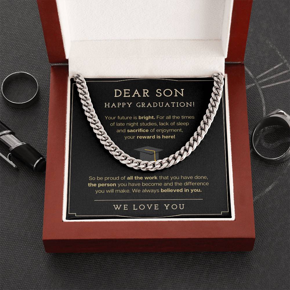 Happy Graduation Gift For Son Cuban Link Chain