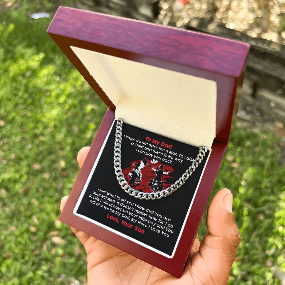 To My Biker Dad - Cuban Link Chain