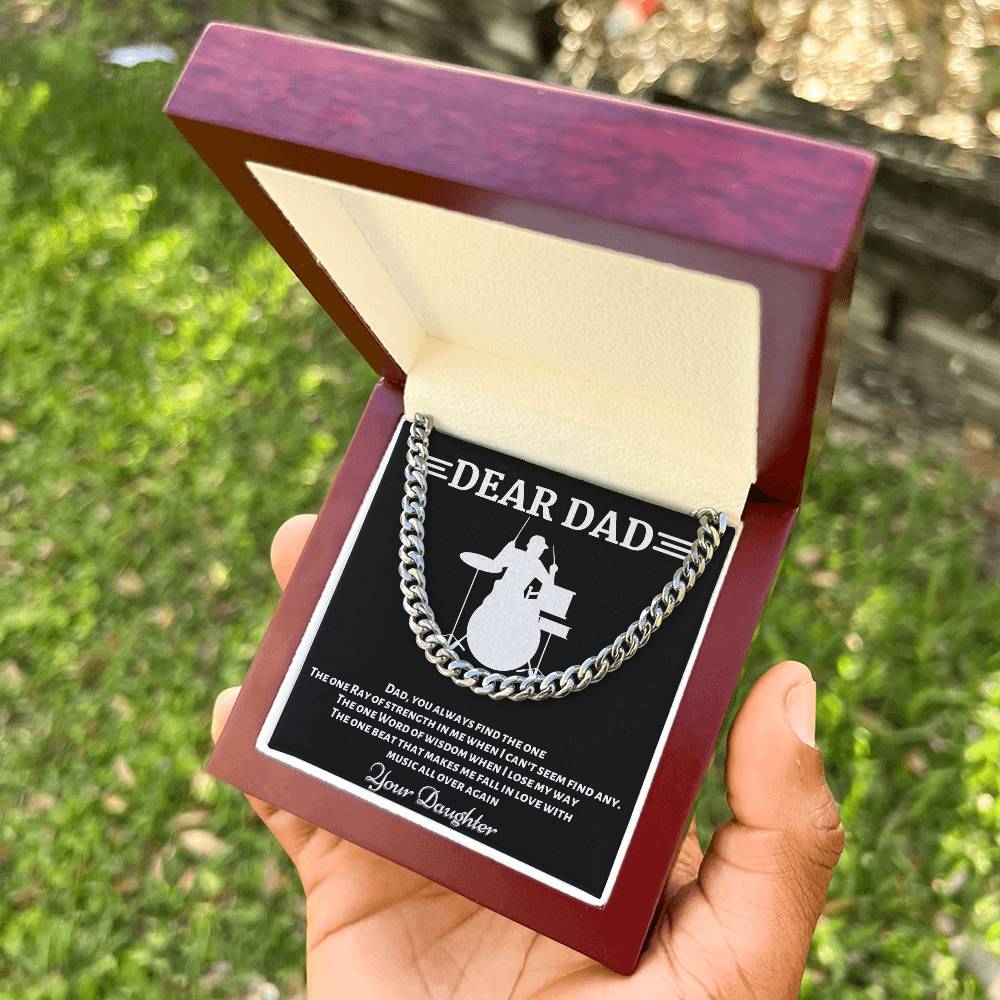 Drummer Dad Cuban Link Chain