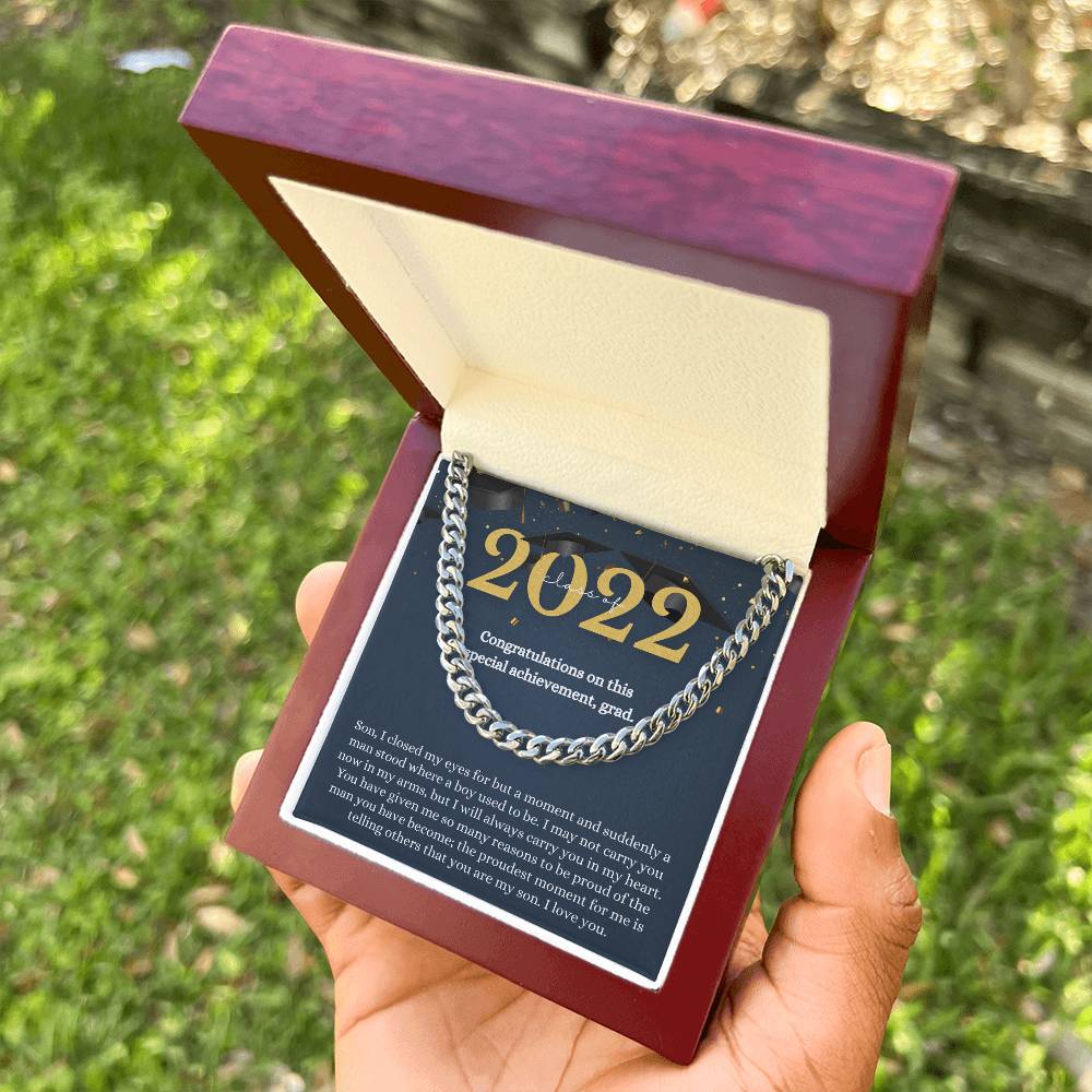 Son Graduation Gift From Mom Mom To Son Graduation Gift Son Graduation Necklace Graduation Gift For Son From Mother Cl Cuban Link Chain
