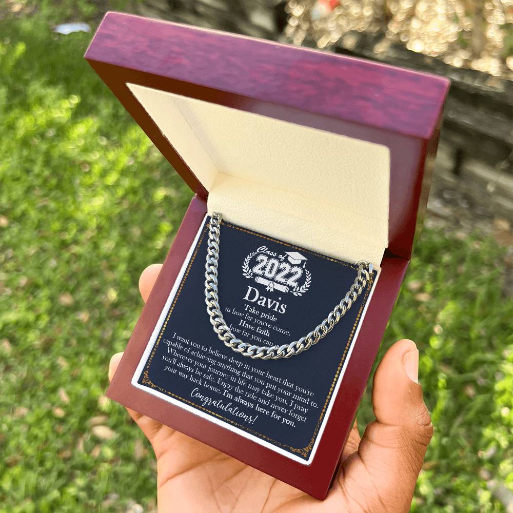 Personalized Graduation Gift For Him Graduation Gifts For Son Grandson Nephew Graduation Gift High School Boy Graduati Cuban Link Chain