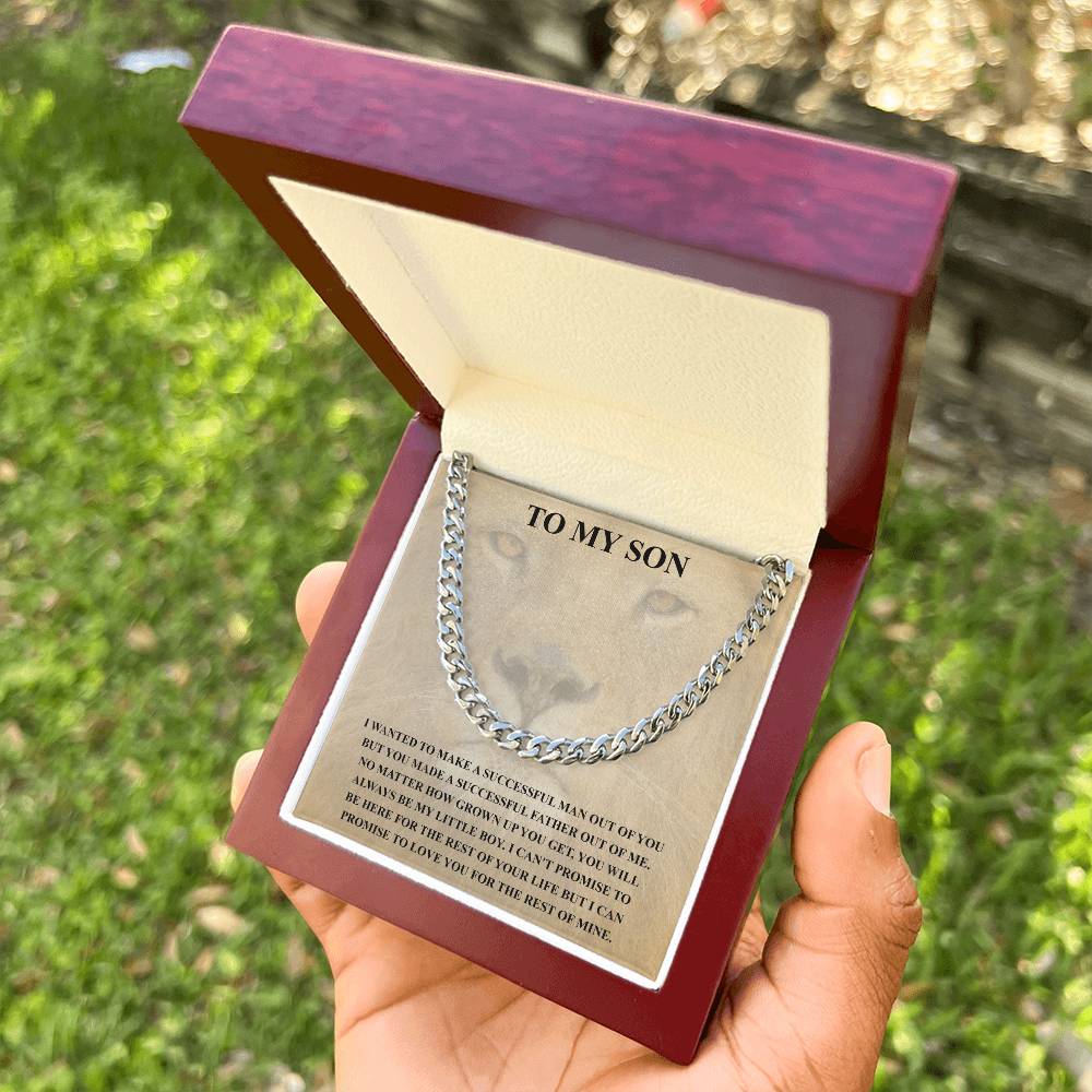 To My Son Necklace Gift For Son Son Graduation Graduate Gift Fathers Day Father Son Gift Mens Silver Cuban Link Chain